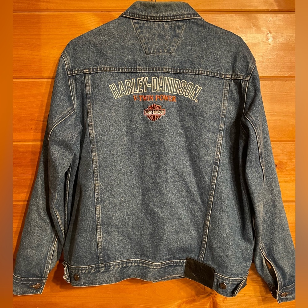 Men’s Harley Davidson Jean Jacket with Removable Lining, Size L